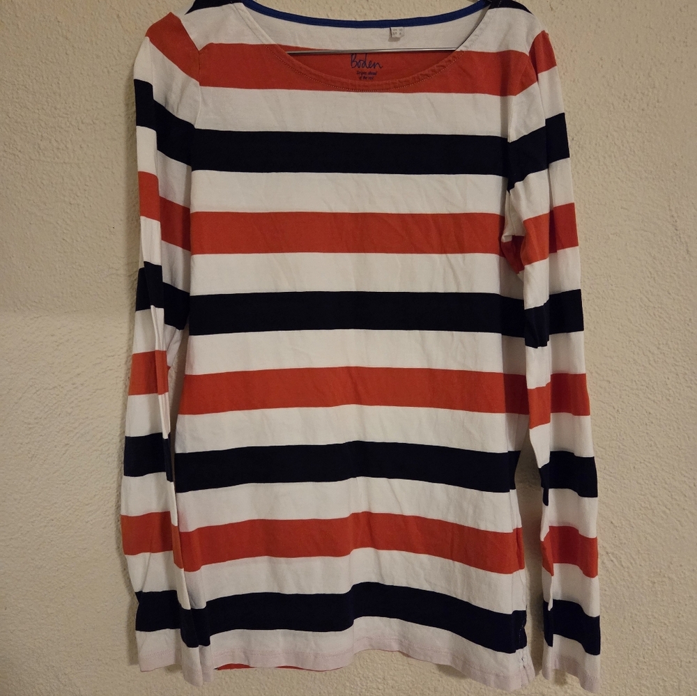VILA Red and Black Striped Sweatshirt